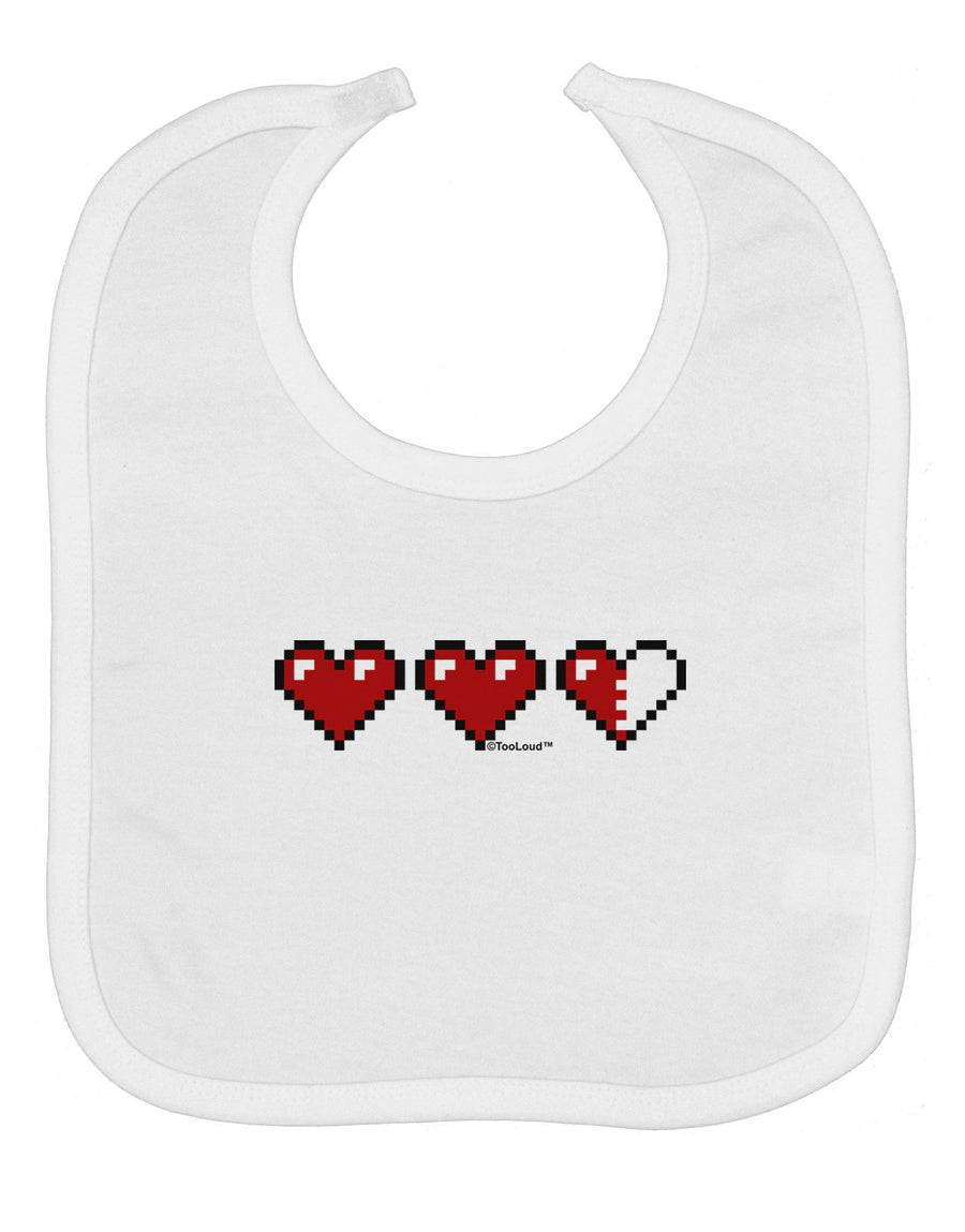 Couples Pixel Heart Life Bar - Left Baby Bib by TooLoud