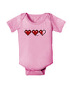 Couples Pixel Heart Life Bar - Left Baby Romper Bodysuit by TooLoud-Baby Romper-TooLoud-Light-Pink-06-Months-Davson Sales