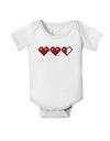 Couples Pixel Heart Life Bar - Left Baby Romper Bodysuit by TooLoud-Baby Romper-TooLoud-White-06-Months-Davson Sales