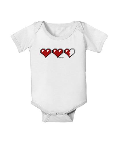 Couples Pixel Heart Life Bar - Left Baby Romper Bodysuit by TooLoud-Baby Romper-TooLoud-White-06-Months-Davson Sales