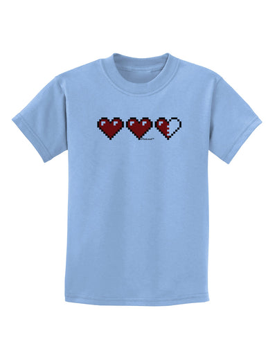 Couples Pixel Heart Life Bar - Left Childrens T-Shirt by TooLoud-Childrens T-Shirt-TooLoud-Light-Blue-X-Small-Davson Sales