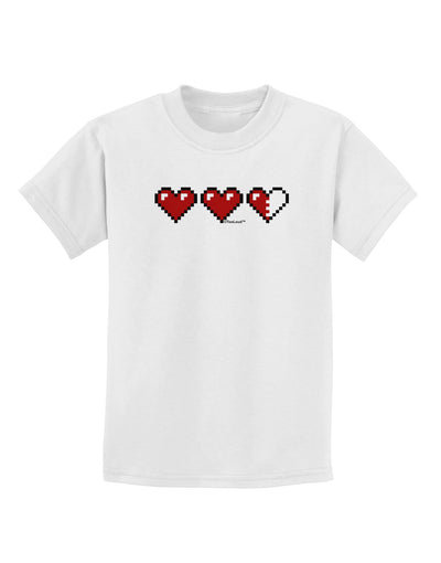 Couples Pixel Heart Life Bar - Left Childrens T-Shirt by TooLoud-Childrens T-Shirt-TooLoud-White-X-Small-Davson Sales