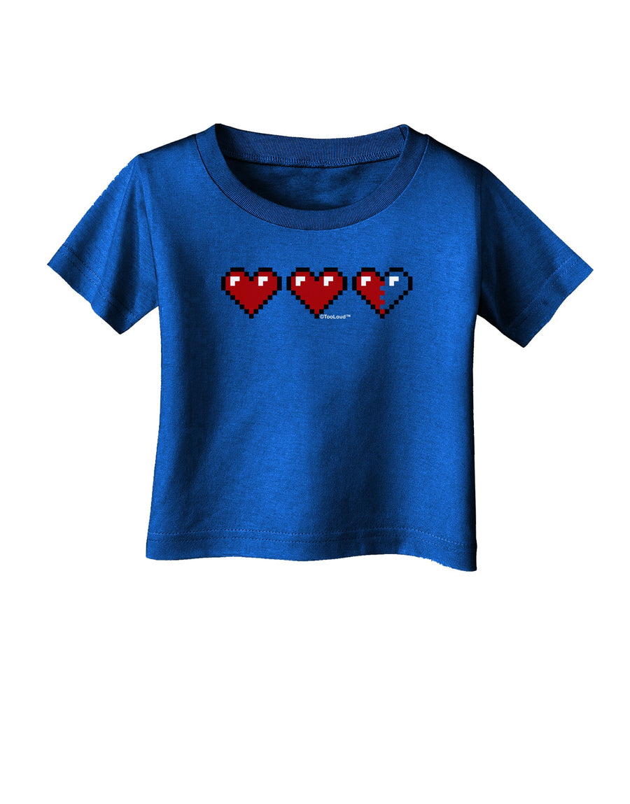 Couples Pixel Heart Life Bar - Left Infant T-Shirt Dark by TooLoud-Infant T-Shirt-TooLoud-Black-06-Months-Davson Sales