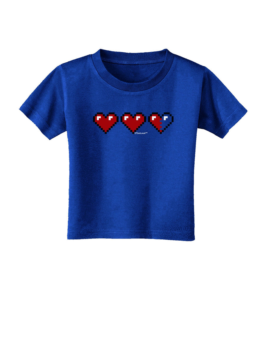 Couples Pixel Heart Life Bar - Left Toddler T-Shirt Dark by TooLoud-Toddler T-Shirt-TooLoud-Black-2T-Davson Sales