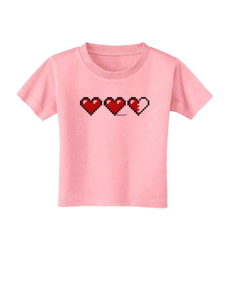 Couples Pixel Heart Life Bar - Left Toddler T-Shirt by TooLoud-Toddler T-Shirt-TooLoud-White-2T-Davson Sales