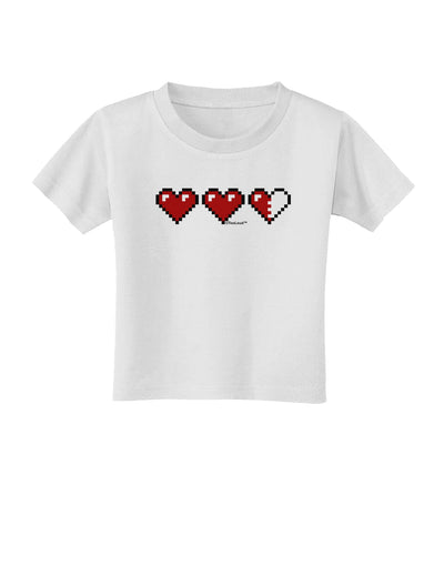 Couples Pixel Heart Life Bar - Left Toddler T-Shirt by TooLoud-Toddler T-Shirt-TooLoud-White-2T-Davson Sales