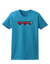 Couples Pixel Heart Life Bar - Left Womens Dark T-Shirt by TooLoud-Womens T-Shirt-TooLoud-Turquoise-X-Small-Davson Sales