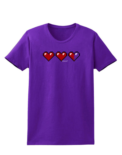 Couples Pixel Heart Life Bar - Left Womens Dark T-Shirt by TooLoud-Womens T-Shirt-TooLoud-Purple-X-Small-Davson Sales