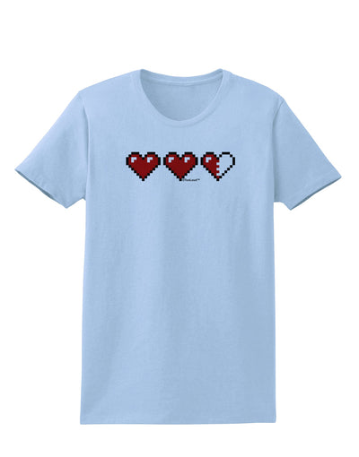 Couples Pixel Heart Life Bar - Left Womens T-Shirt by TooLoud-Womens T-Shirt-TooLoud-Light-Blue-X-Small-Davson Sales