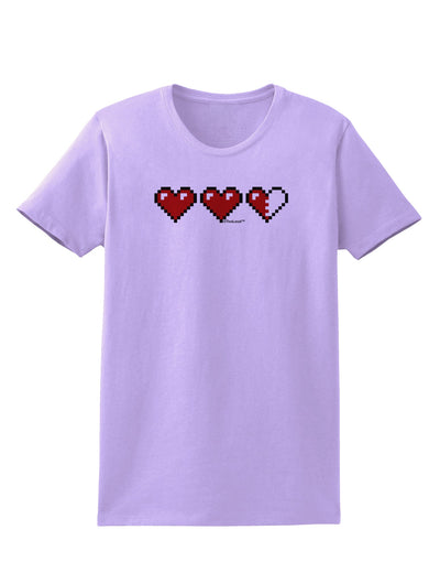 Couples Pixel Heart Life Bar - Left Womens T-Shirt by TooLoud-Womens T-Shirt-TooLoud-Lavender-X-Small-Davson Sales