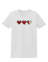 Couples Pixel Heart Life Bar - Left Womens T-Shirt by TooLoud-Womens T-Shirt-TooLoud-White-X-Small-Davson Sales