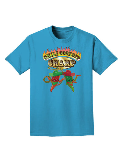 Cowboy Chili Cookoff Champ Adult Dark T-Shirt-Mens T-Shirt-TooLoud-Turquoise-Small-Davson Sales