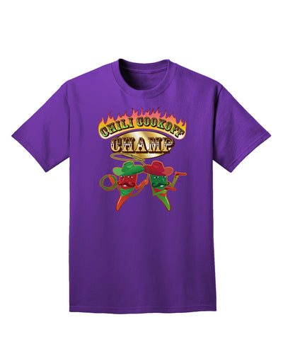 Cowboy Chili Cookoff Champ Adult Dark T-Shirt-Mens T-Shirt-TooLoud-Purple-Small-Davson Sales