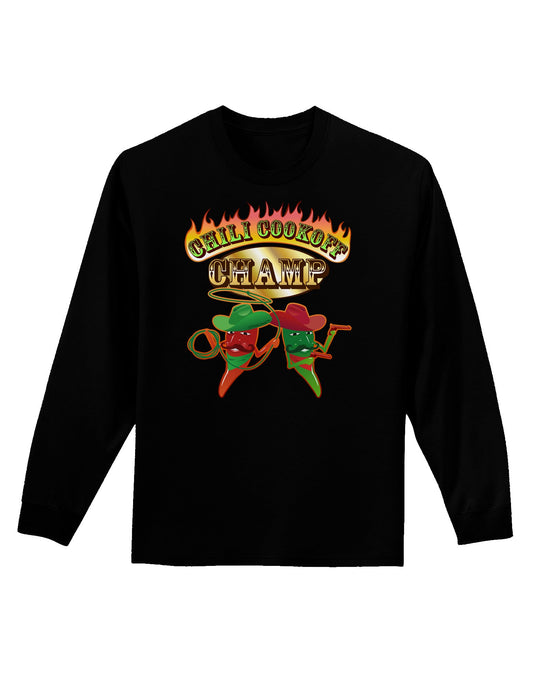 Cowboy Chili Cookoff Champ Adult Long Sleeve Dark T-Shirt-TooLoud-Black-Small-Davson Sales