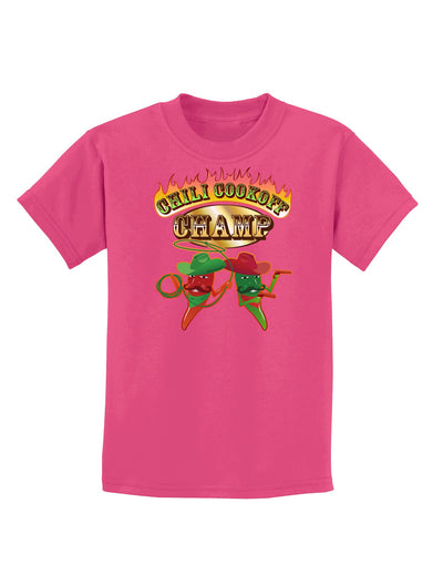 Cowboy Chili Cookoff Champ Childrens Dark T-Shirt-Childrens T-Shirt-TooLoud-Sangria-X-Small-Davson Sales