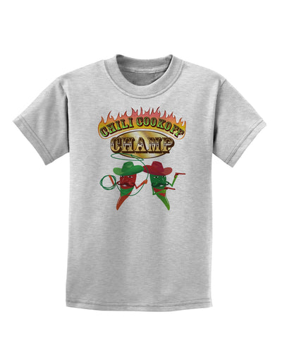 Cowboy Chili Cookoff Champ Childrens T-Shirt-Childrens T-Shirt-TooLoud-AshGray-X-Small-Davson Sales