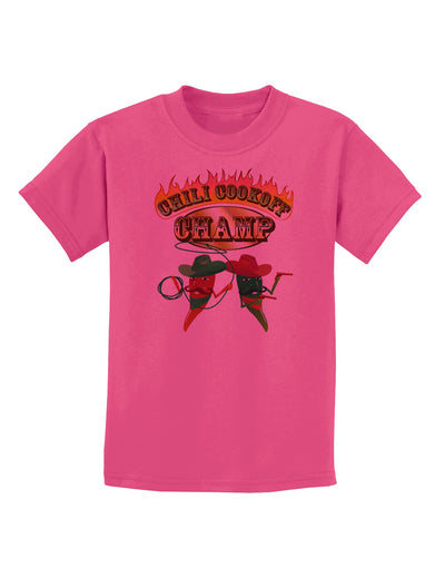 Cowboy Chili Cookoff Champ Childrens T-Shirt-Childrens T-Shirt-TooLoud-Sangria-X-Small-Davson Sales