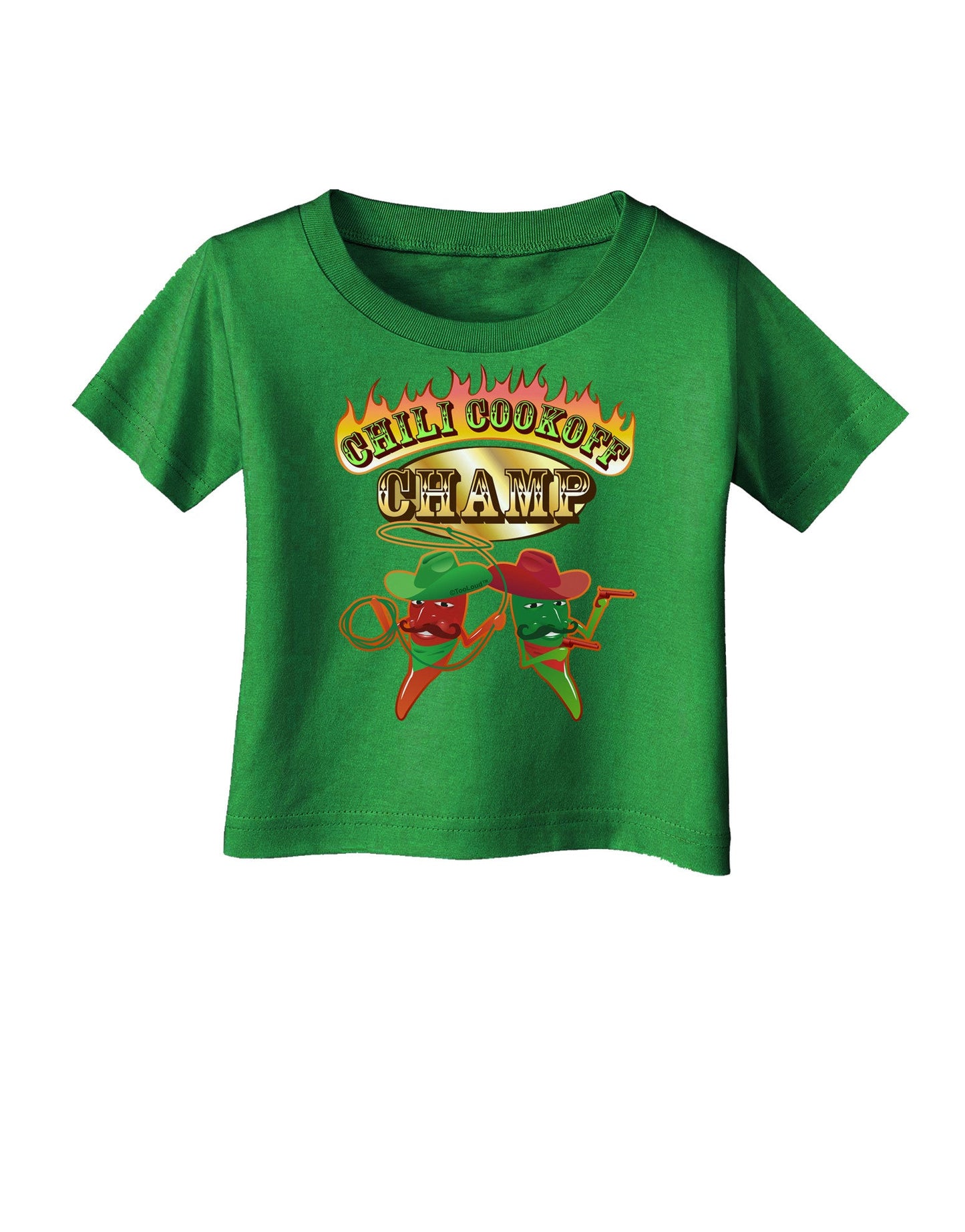 Cowboy Chili Cookoff Champ Infant T-Shirt Dark-Infant T-Shirt-TooLoud-Clover-Green-06-Months-Davson Sales