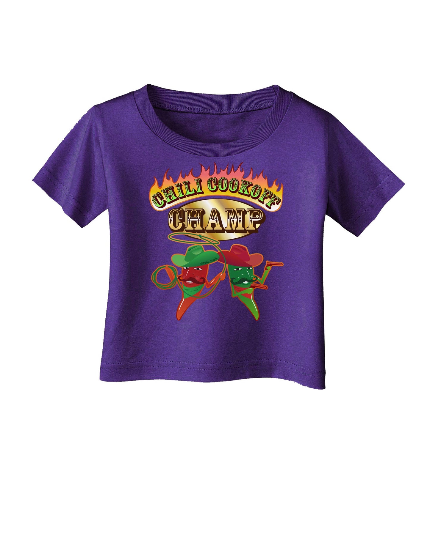 Cowboy Chili Cookoff Champ Infant T-Shirt Dark-Infant T-Shirt-TooLoud-Purple-06-Months-Davson Sales