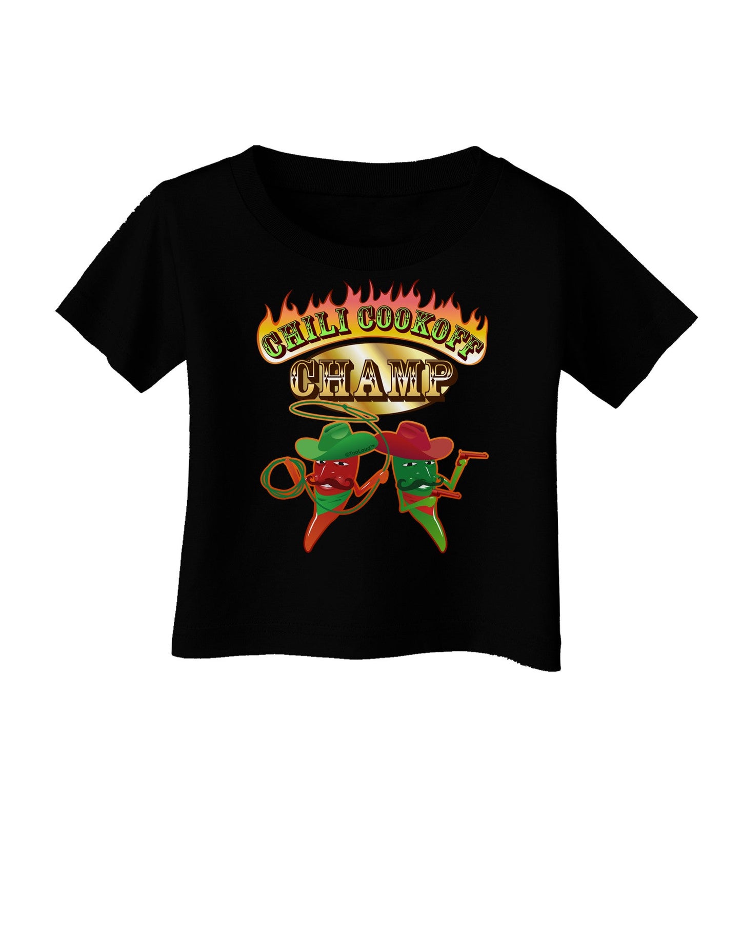 Cowboy Chili Cookoff Champ Infant T-Shirt Dark-Infant T-Shirt-TooLoud-Black-06-Months-Davson Sales