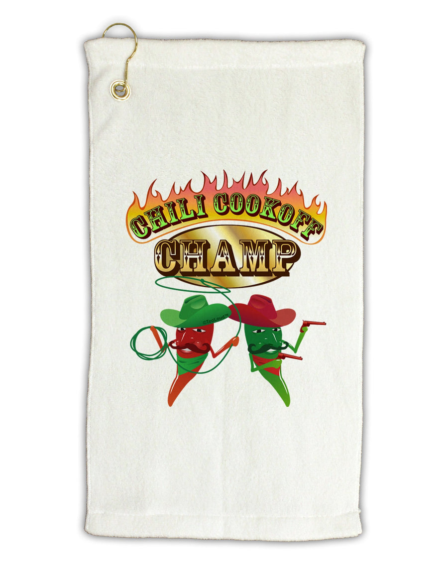 Cowboy Chili Cookoff Champ Micro Terry Gromet Golf Towel 16 x 25 inch-Golf Towel-TooLoud-White-Davson Sales