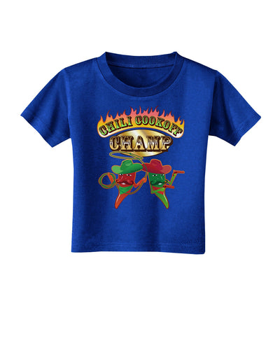 Cowboy Chili Cookoff Champ Toddler T-Shirt Dark-Toddler T-Shirt-TooLoud-Royal-Blue-2T-Davson Sales