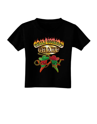 Cowboy Chili Cookoff Champ Toddler T-Shirt Dark-Toddler T-Shirt-TooLoud-Black-2T-Davson Sales