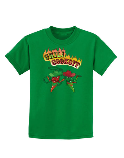 Cowboy Chili Cookoff Childrens Dark T-Shirt-Childrens T-Shirt-TooLoud-Kelly-Green-X-Small-Davson Sales