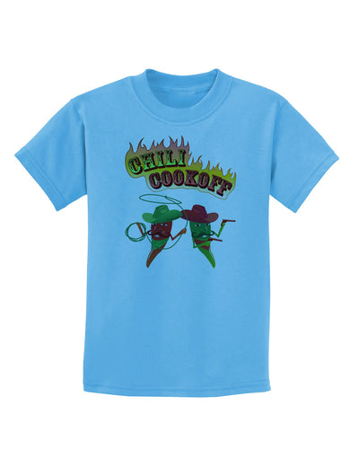 Cowboy Chili Cookoff Childrens T-Shirt-Childrens T-Shirt-TooLoud-Aquatic-Blue-X-Small-Davson Sales