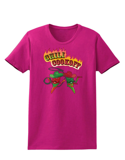 Cowboy Chili Cookoff Womens Dark T-Shirt-TooLoud-Hot-Pink-Small-Davson Sales