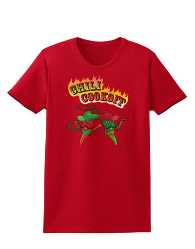 Cowboy Chili Cookoff Womens Dark T-Shirt-TooLoud-Red-X-Small-Davson Sales