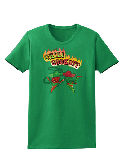 Cowboy Chili Cookoff Womens Dark T-Shirt-TooLoud-Kelly-Green-X-Small-Davson Sales