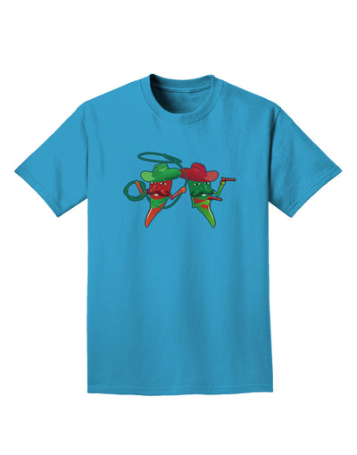 Cowboy Chili Peppers Adult Dark T-Shirt-Mens T-Shirt-TooLoud-Turquoise-Small-Davson Sales