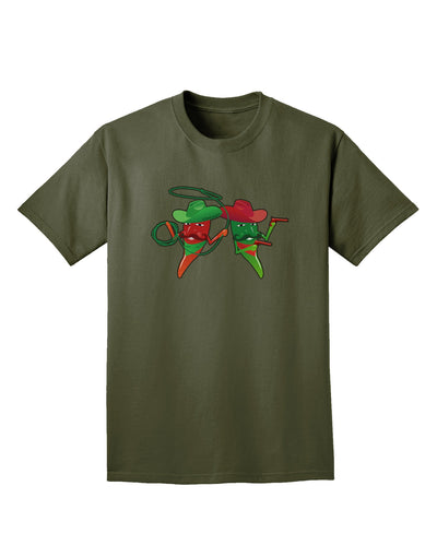 Cowboy Chili Peppers Adult Dark T-Shirt-Mens T-Shirt-TooLoud-Military-Green-Small-Davson Sales