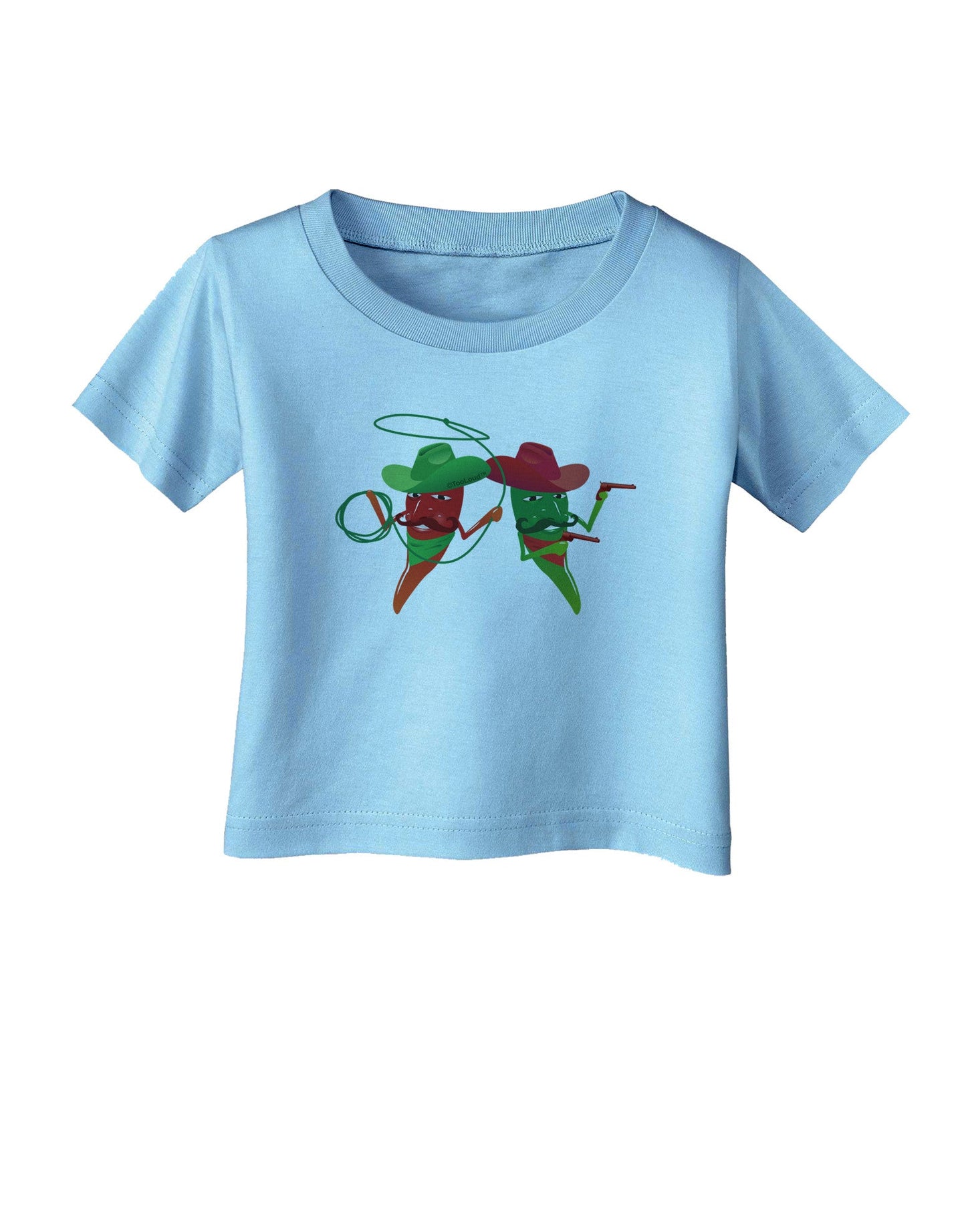 Cowboy Chili Peppers Infant T-Shirt-Infant T-Shirt-TooLoud-Aquatic-Blue-06-Months-Davson Sales