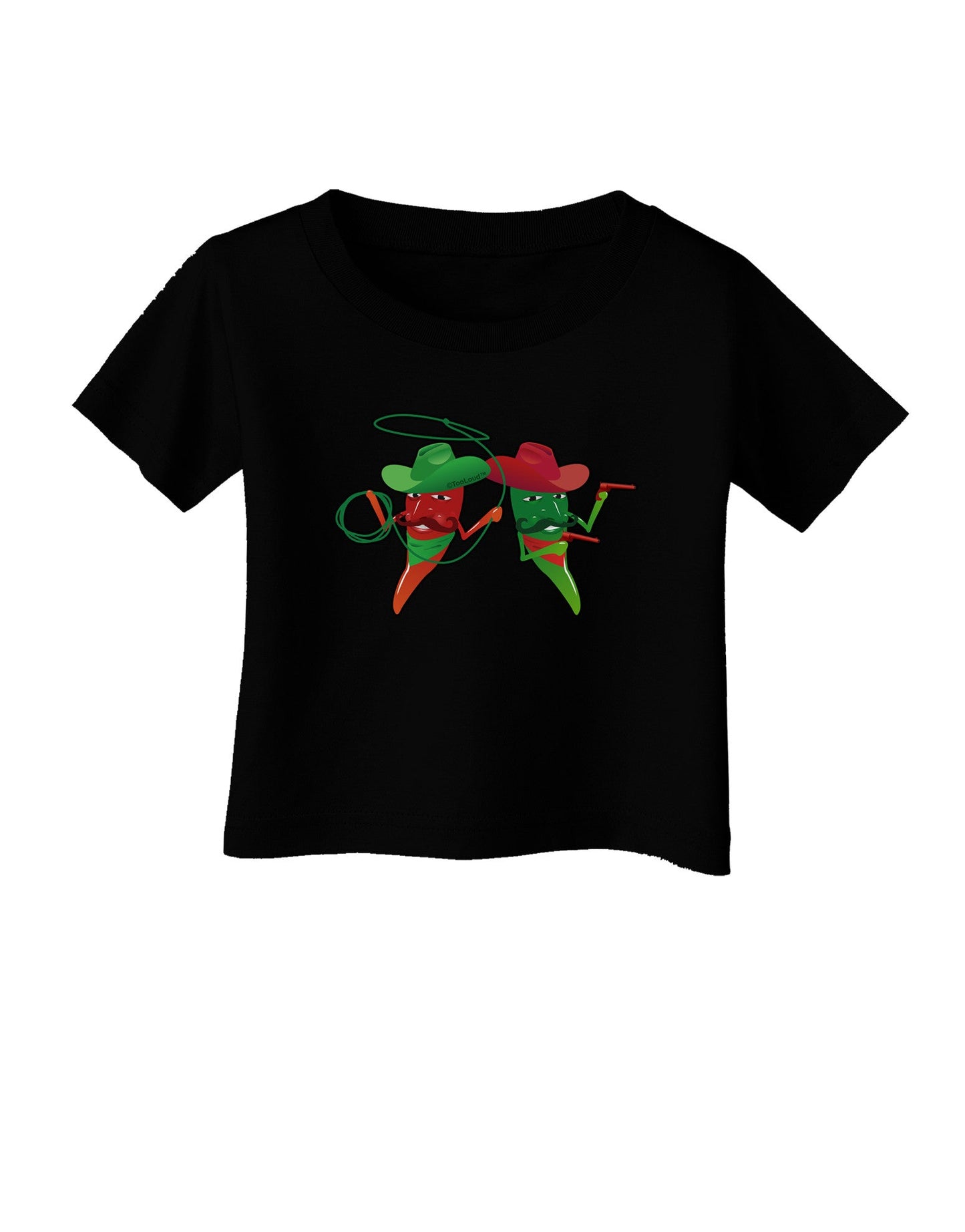 Cowboy Chili Peppers Infant T-Shirt Dark-Infant T-Shirt-TooLoud-Black-06-Months-Davson Sales