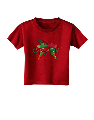 Cowboy Chili Peppers Toddler T-Shirt Dark-Toddler T-Shirt-TooLoud-Red-2T-Davson Sales