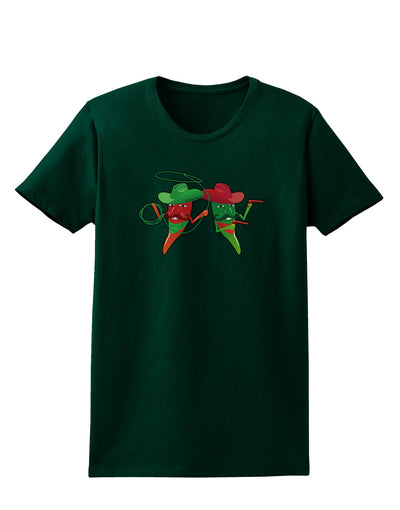 Cowboy Chili Peppers Womens Dark T-Shirt-TooLoud-Forest-Green-Small-Davson Sales