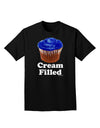 Cream Filled Blue Cupcake Design Adult Dark T-Shirt by TooLoud-Mens T-Shirt-TooLoud-Black-Small-Davson Sales