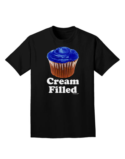 Cream Filled Blue Cupcake Design Adult Dark T-Shirt by TooLoud-Mens T-Shirt-TooLoud-Black-Small-Davson Sales