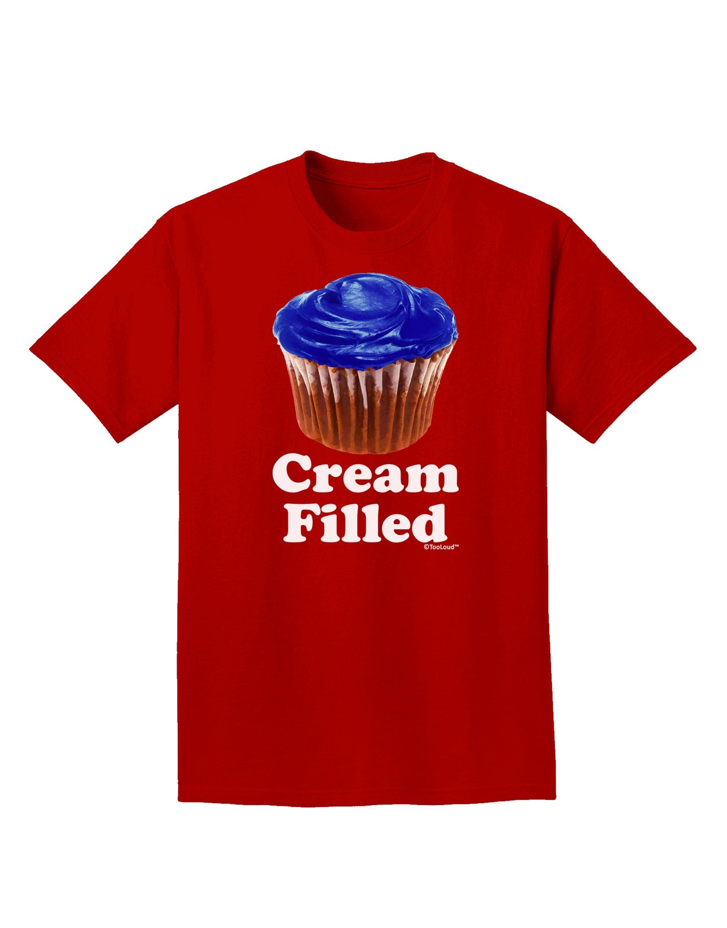 Cream Filled Blue Cupcake Design Adult Dark T-Shirt by TooLoud-Mens T-Shirt-TooLoud-Red-Small-Davson Sales