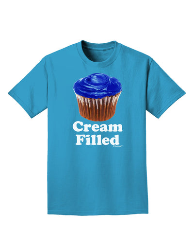 Cream Filled Blue Cupcake Design Adult Dark T-Shirt by TooLoud-Mens T-Shirt-TooLoud-Turquoise-Small-Davson Sales