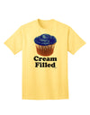 Cream Filled Blue Cupcake Design Adult T-Shirt - A Delightful Addition to Your Wardrobe by TooLoud-Mens T-shirts-TooLoud-Yellow-Small-Davson Sales