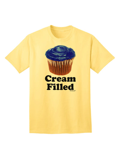 Cream Filled Blue Cupcake Design Adult T-Shirt - A Delightful Addition to Your Wardrobe by TooLoud-Mens T-shirts-TooLoud-Yellow-Small-Davson Sales