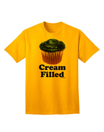 Cream Filled Blue Cupcake Design Adult T-Shirt - A Delightful Addition to Your Wardrobe by TooLoud-Mens T-shirts-TooLoud-Gold-Small-Davson Sales