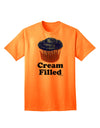 Cream Filled Blue Cupcake Design Adult T-Shirt - A Delightful Addition to Your Wardrobe by TooLoud-Mens T-shirts-TooLoud-Neon-Orange-Small-Davson Sales