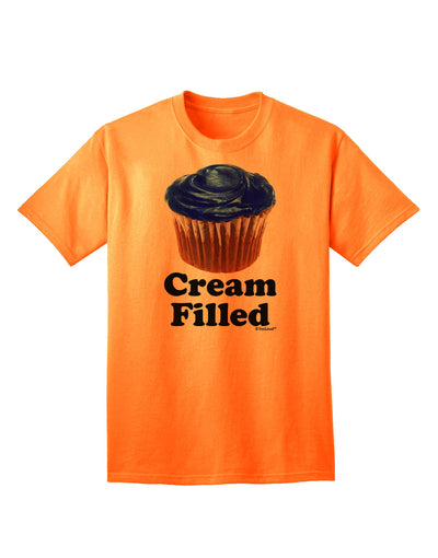 Cream Filled Blue Cupcake Design Adult T-Shirt - A Delightful Addition to Your Wardrobe by TooLoud-Mens T-shirts-TooLoud-Neon-Orange-Small-Davson Sales