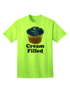 Cream Filled Blue Cupcake Design Adult T-Shirt - A Delightful Addition to Your Wardrobe by TooLoud-Mens T-shirts-TooLoud-Neon-Green-Small-Davson Sales