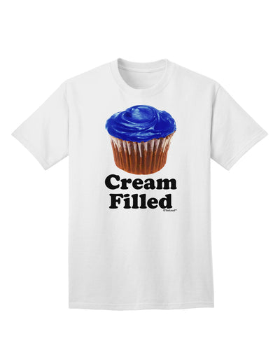 Cream Filled Blue Cupcake Design Adult T-Shirt - A Delightful Addition to Your Wardrobe by TooLoud-Mens T-shirts-TooLoud-White-Small-Davson Sales