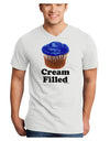 Cream Filled Blue Cupcake Design Adult V-Neck T-shirt by TooLoud-Mens V-Neck T-Shirt-TooLoud-White-Small-Davson Sales